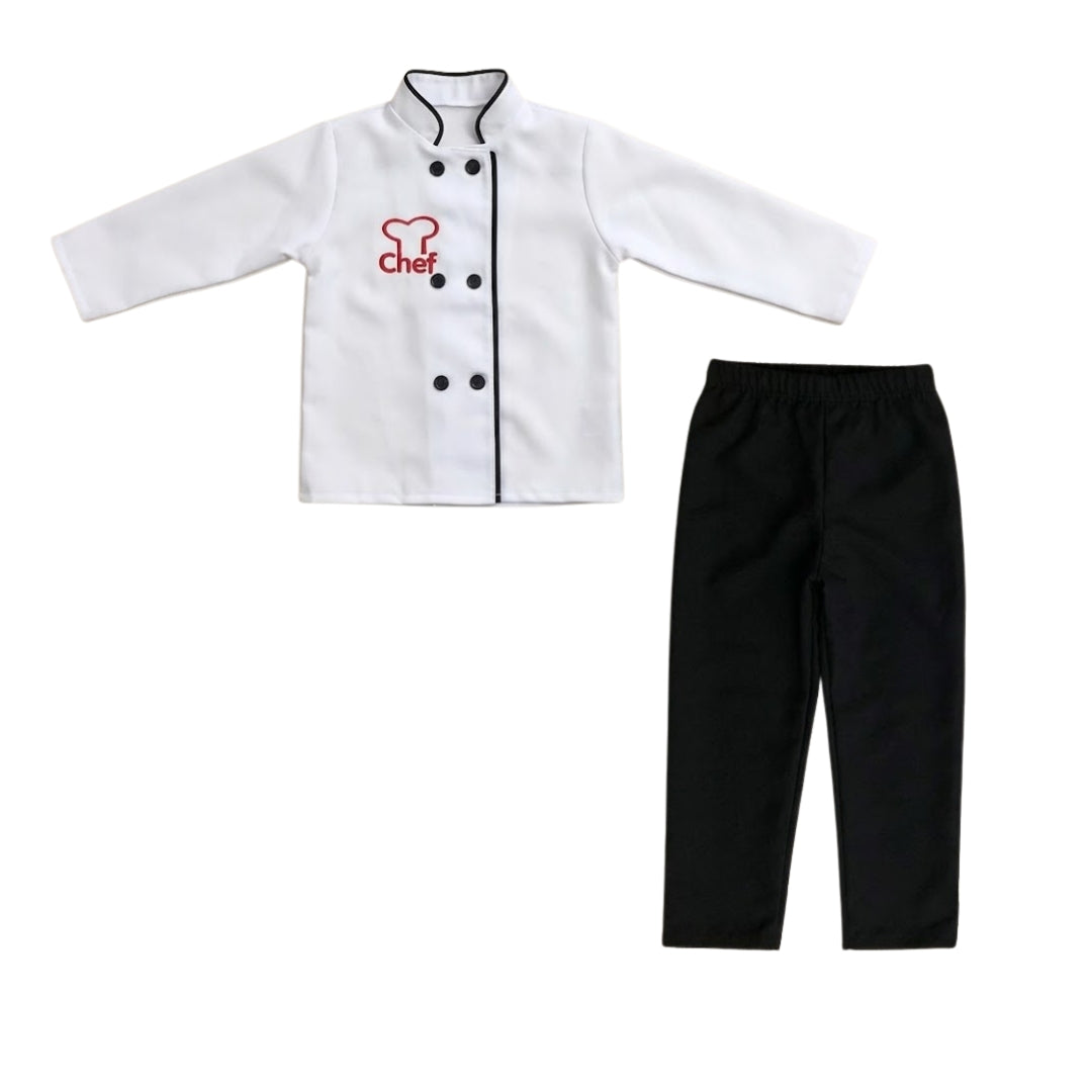 Disfraz de Chef - Filipina de Cocinero con Gorro - Traje de Cheff - Disfraces para Niñas y Niños