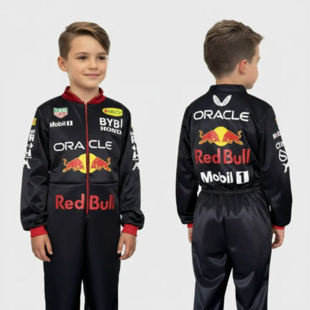 Disfraz de Piloto de Carreras para Niño - Traje Azul y Rojo Infantil