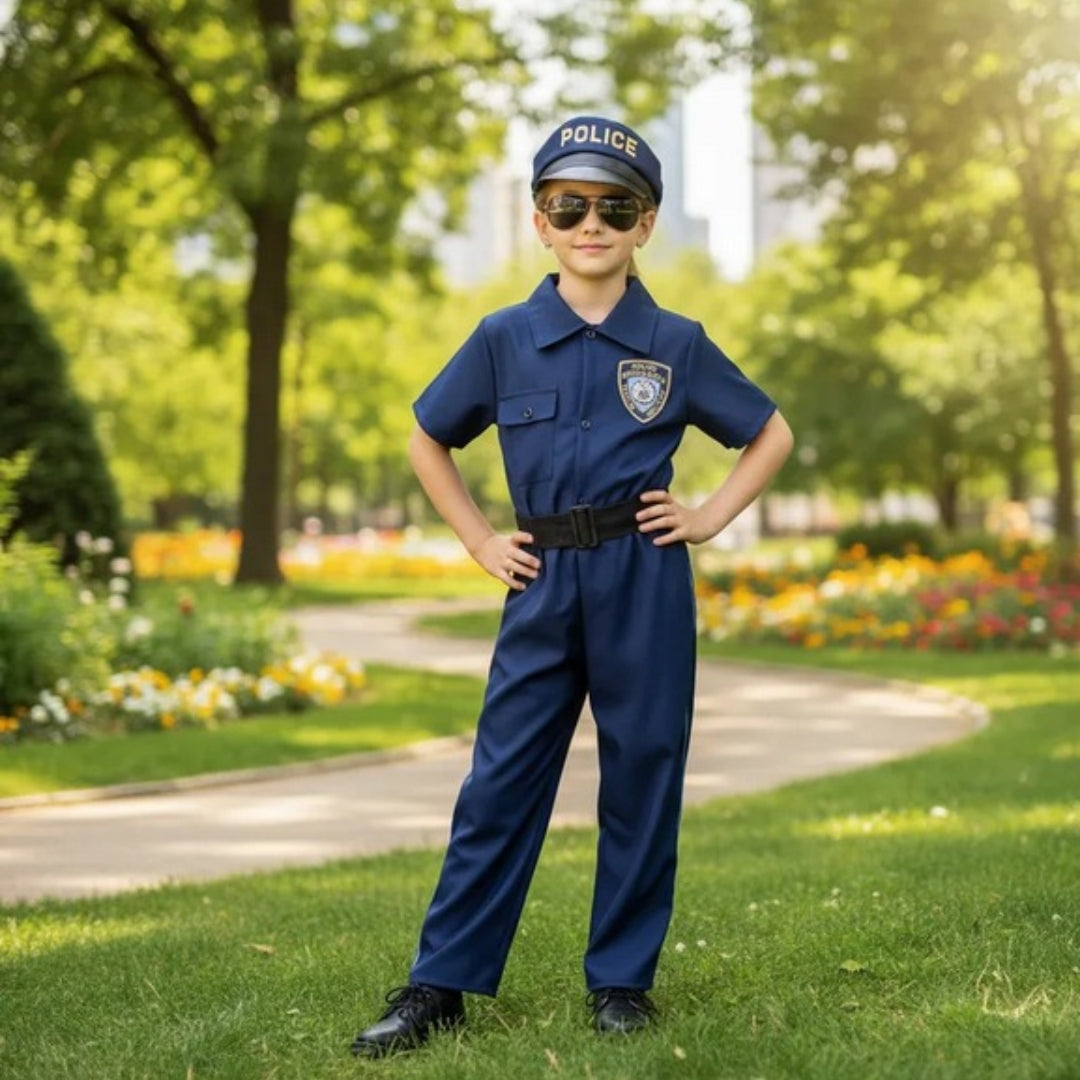 Disfraz de Policía para Niño y Niña con Gorro - Uniforme