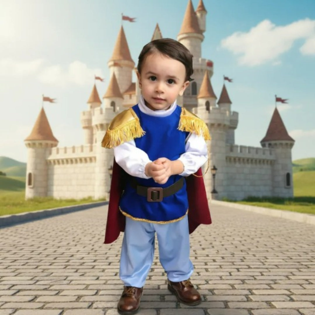Disfraz de Príncipe para Niño - Traje de Rey con Capa