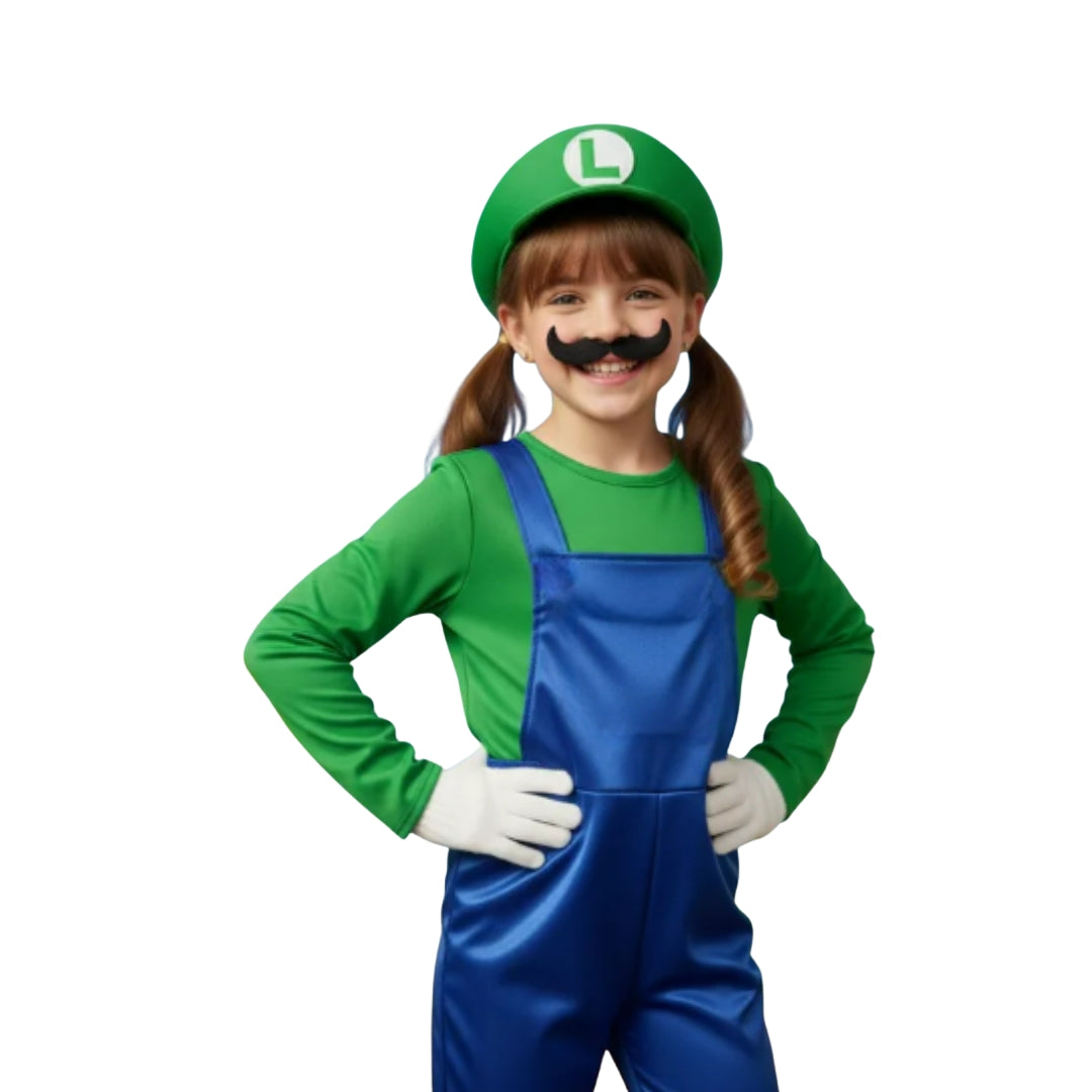 Disfraz de Fontanero para Niño con Bigote - Traje Plomero de Videojuego Infantil