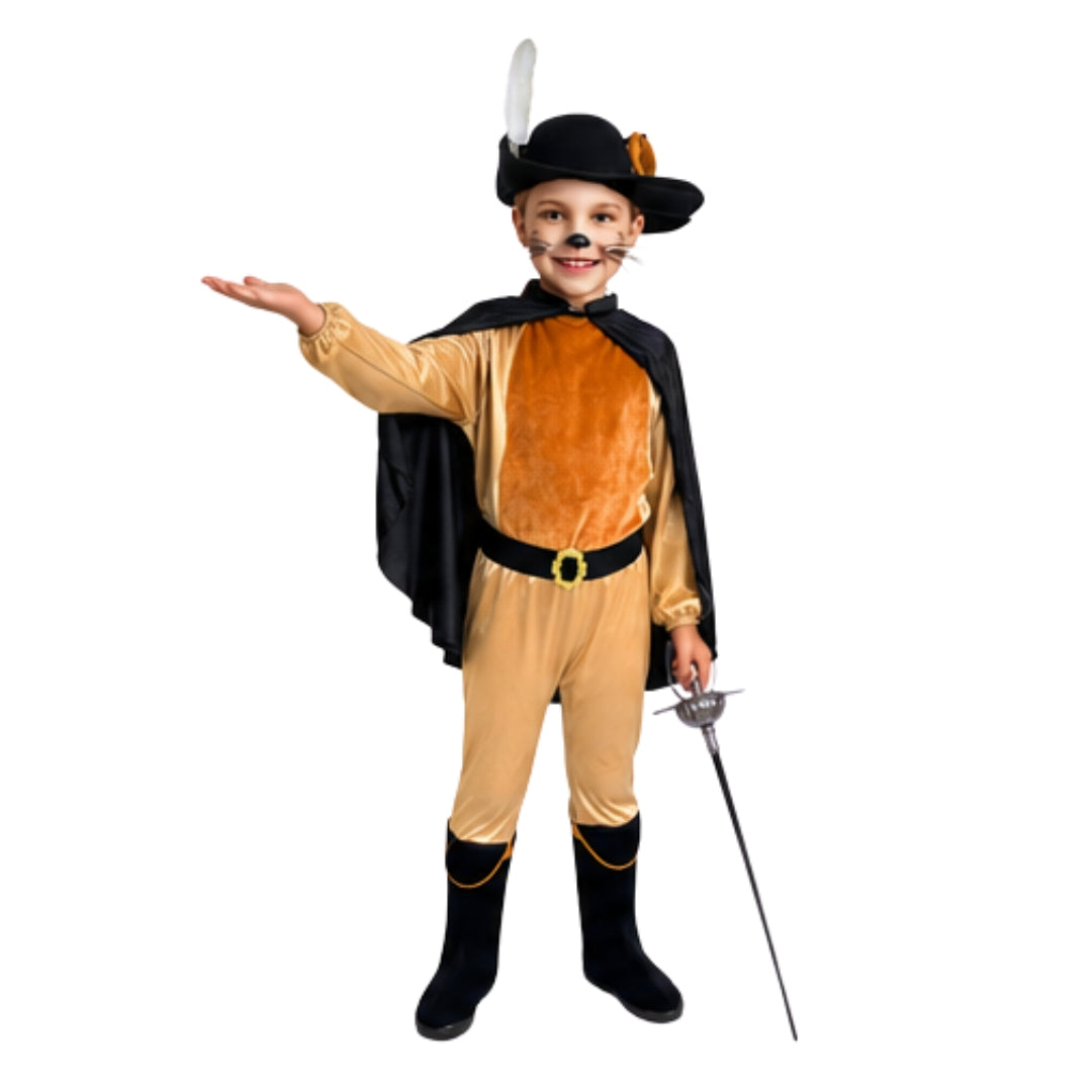 Disfraz de Gato con Botas para Niño y Niña con Sombrero