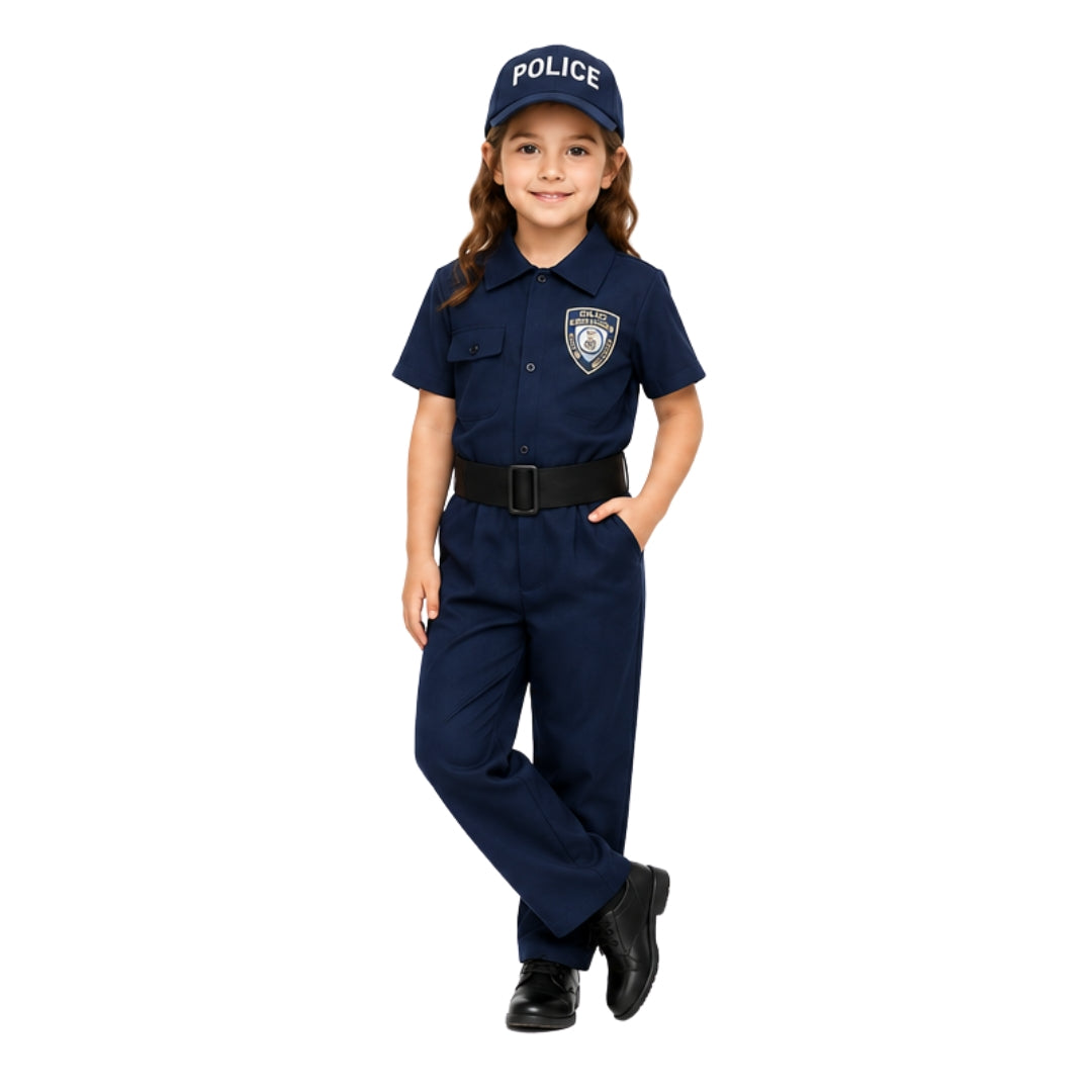 Disfraz de Policía para Niño y Niña con Gorro - Uniforme