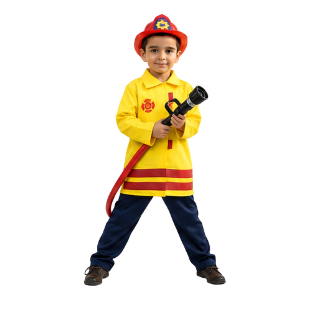 Disfraz de Bombero para Niño y Niña con Casco