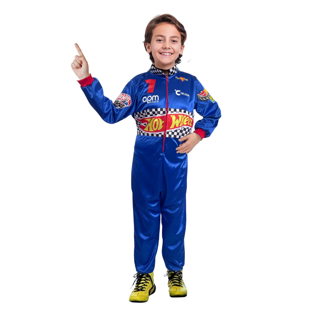 Disfraz de Piloto de Carreras Azul para Niño - Traje de Automovilismo
