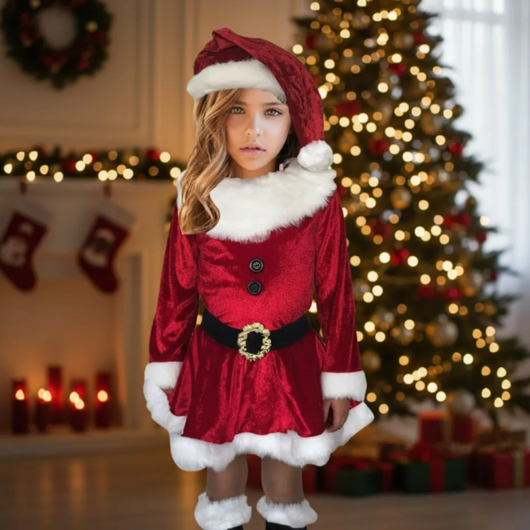 Disfraz de Santa Claus para Niña - Vestido Navideño de Pastorela