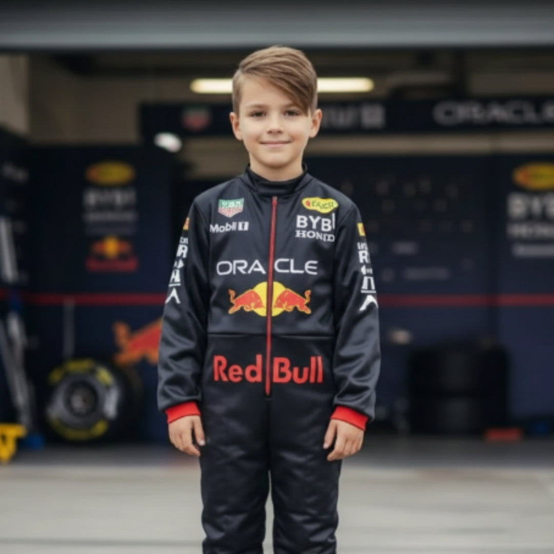 Disfraz de Piloto de Carreras para Niño - Traje Azul y Rojo Infantil