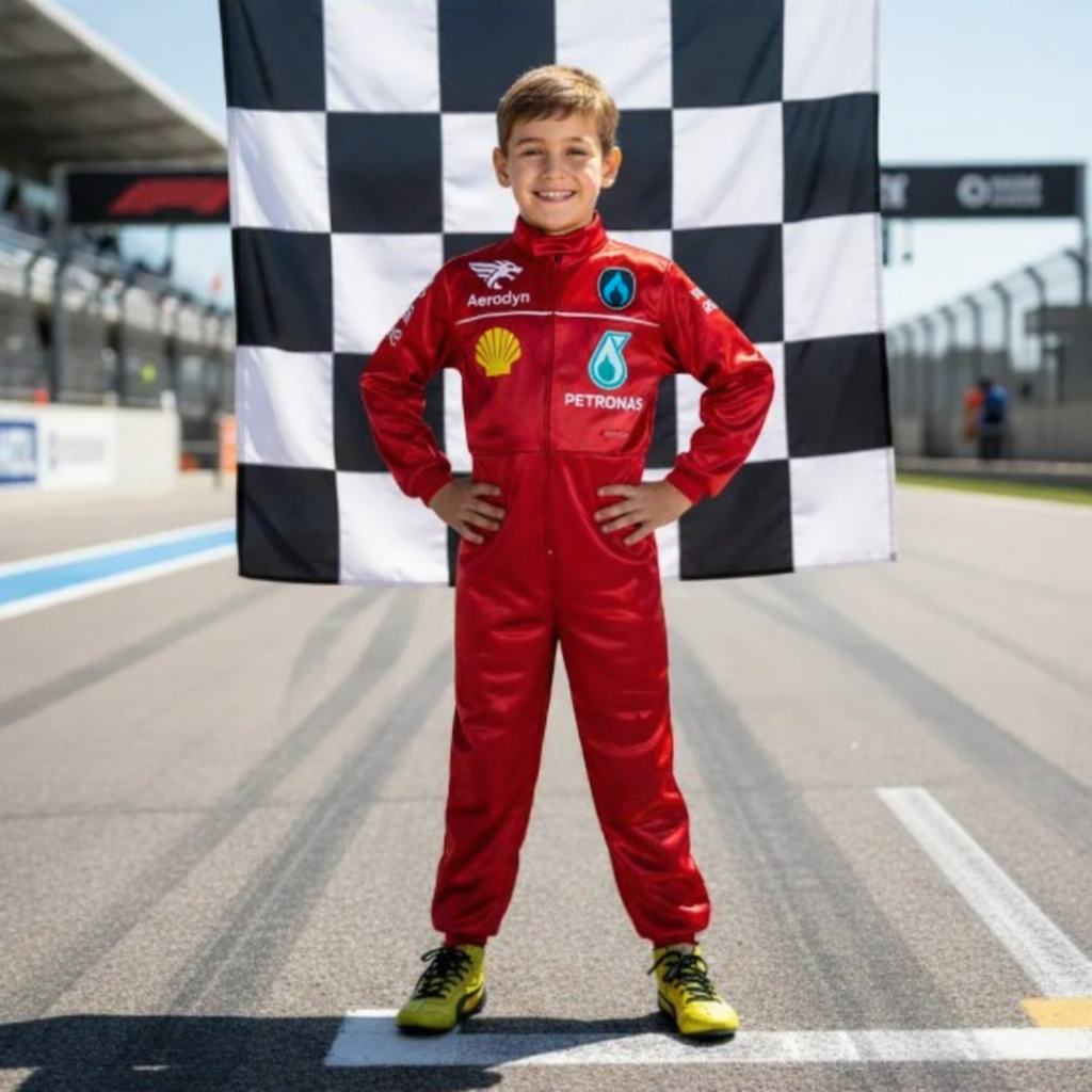 Disfraz de Piloto de Carreras Rojo - Traje Piloto para Niños