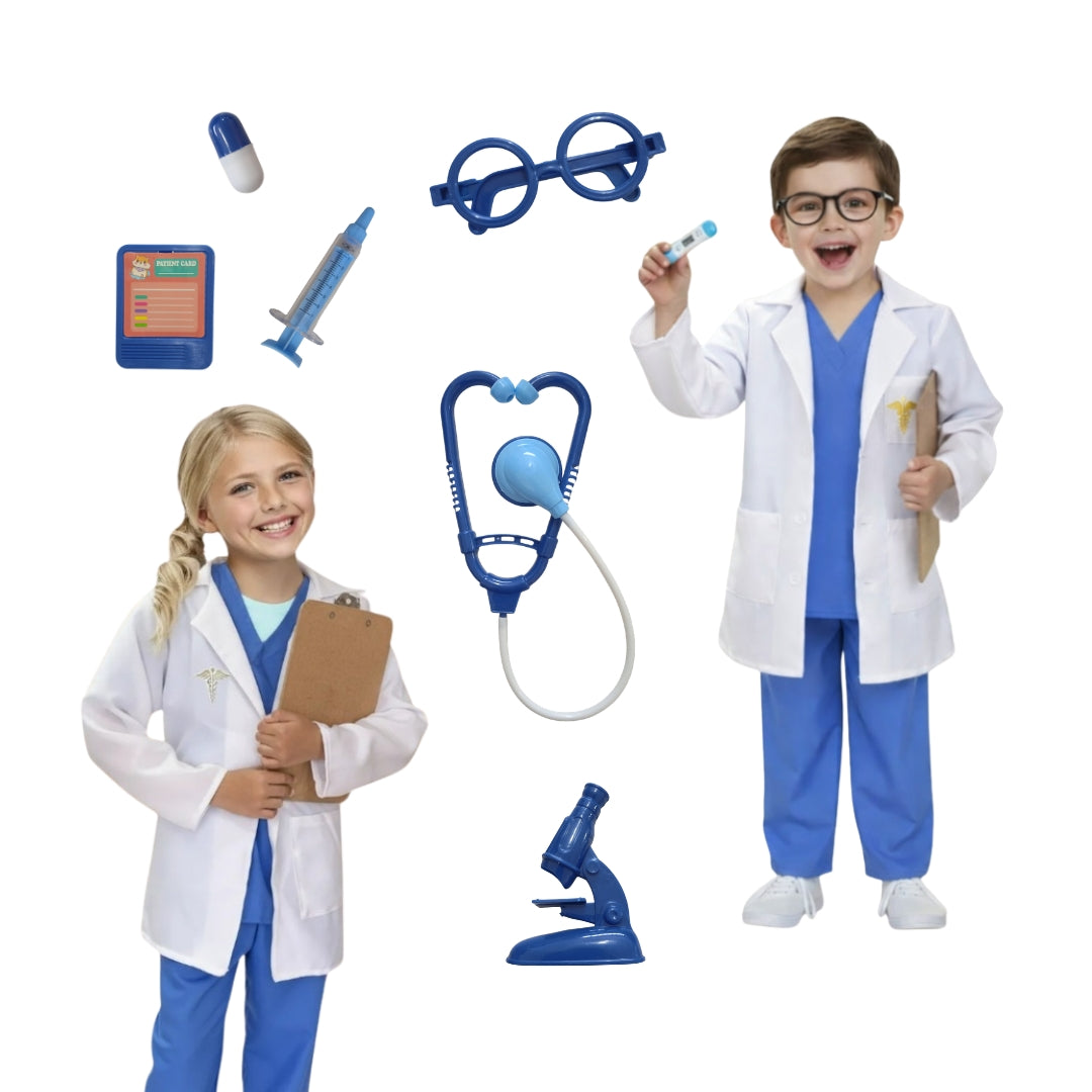 Disfraz de Doctor y Científica con Accesorios para Niño y Niña