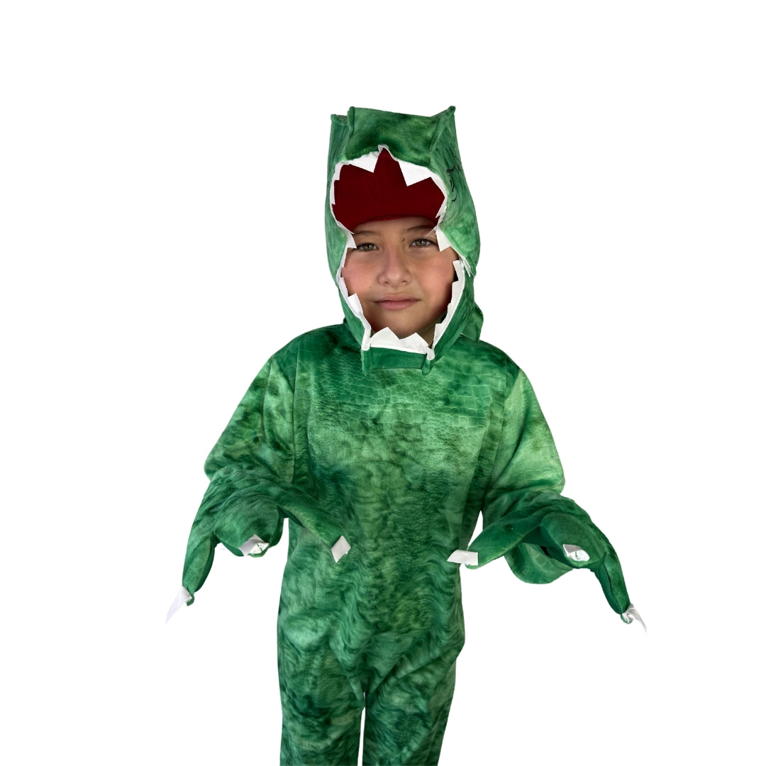 Disfraz de Dinosaurio - Traje de Tiranosaurio T-Rex para la Primavera - Mameluco para Halloween y Día de Muertos - Vestuario de Animales Jurásicos - Disfraces para Niñas y Niños