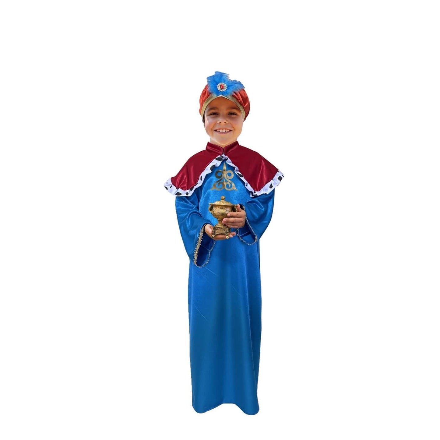Disfraz Rey Mago - Disfraces de Navidad - Trajes Reyes Magos - Vestuario Navideño - Túnica con Turbante para Melchor Gaspar Baltasar - Traje Navideño