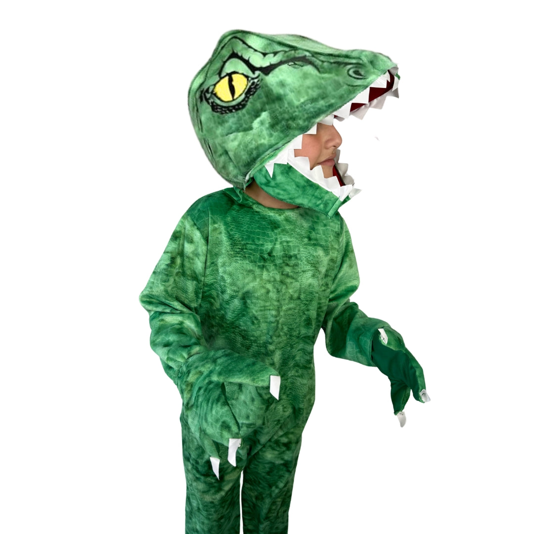 Disfraz de Dinosaurio - Traje de Tiranosaurio T-Rex para la Primavera - Mameluco para Halloween y Día de Muertos - Vestuario de Animales Jurásicos - Disfraces para Niñas y Niños
