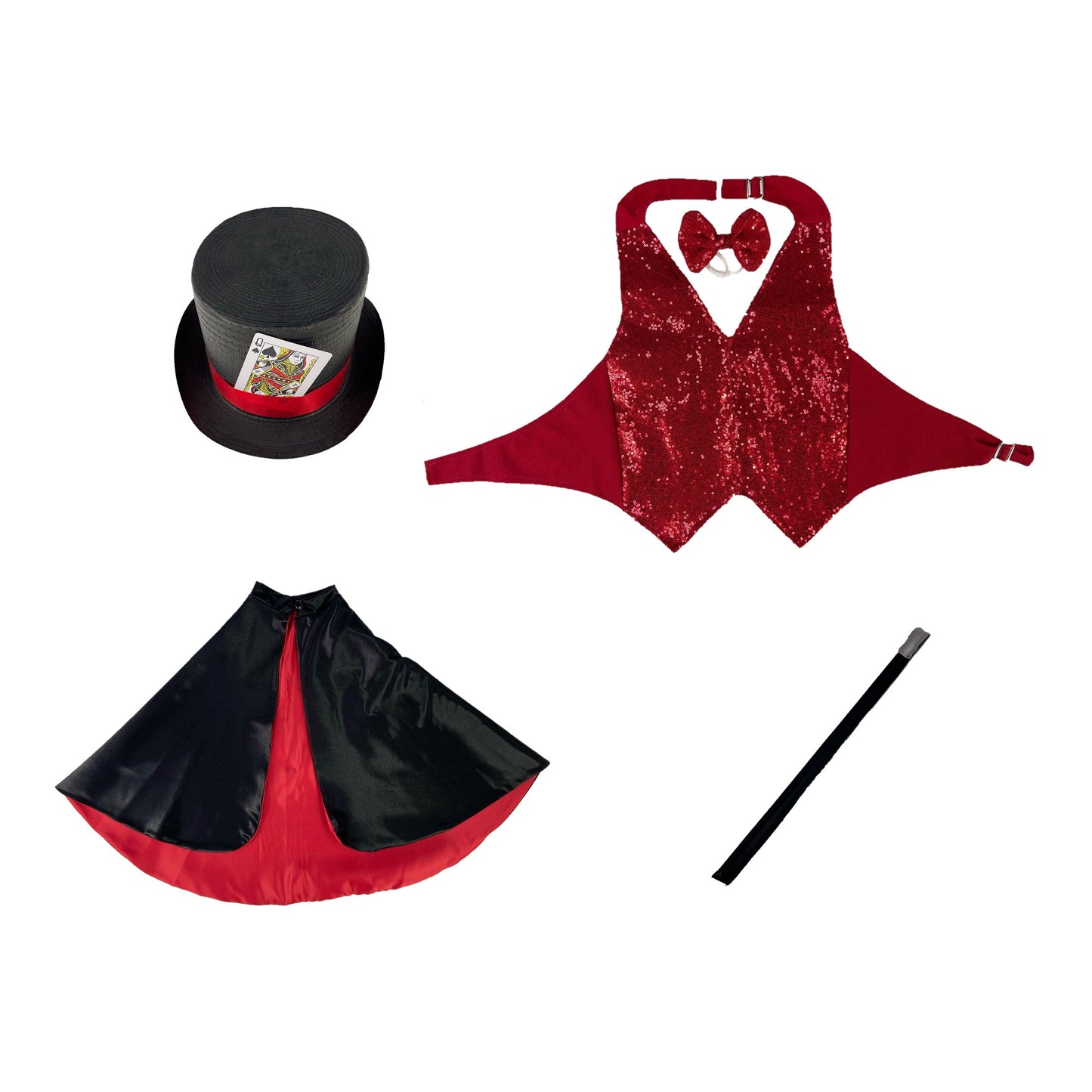 Varita Mágica - Disfraz de Mago con Sombrero - Traje de Mago Infantil - Disfraces de Mago - Set de Accesorios Magia para Niñas y Niños
