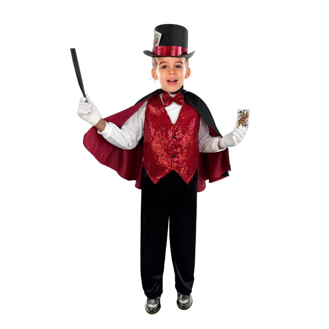 Varita Mágica - Disfraz de Mago con Sombrero - Traje de Mago Infantil - Disfraces de Mago - Set de Accesorios Magia para Niñas y Niños