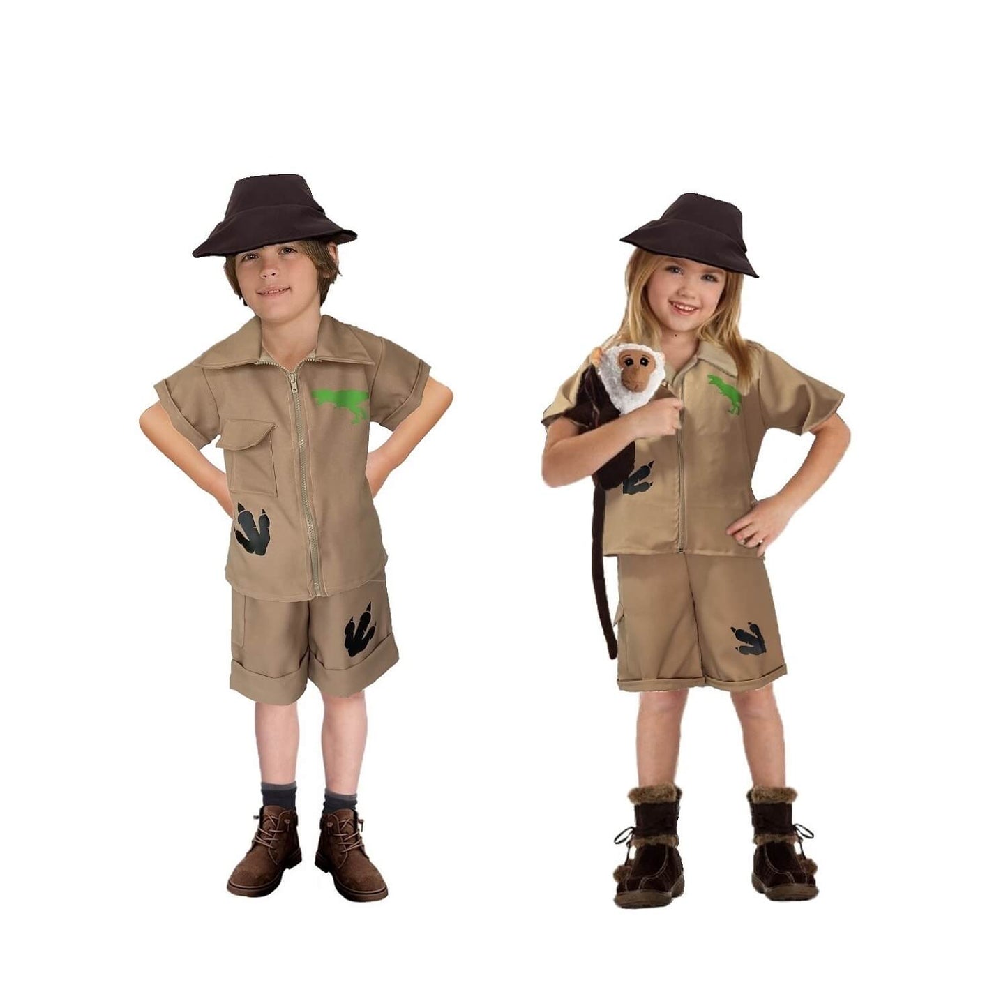 Disfraz de Explorador Jurásico - Uniforme para Safari - Traje de Exploradora y Cazador de Dinosaurios - Disfraces para Niñas y Niños