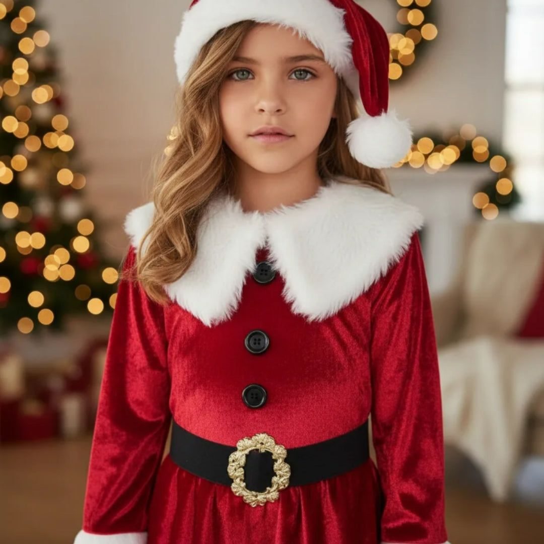 Disfraz de Santa Claus para Niña - Vestido Navideño de Pastorela