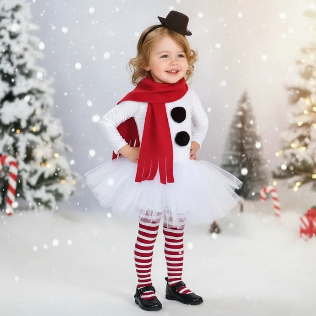 Disfraz de Muñeca de Nieve Navideño para Niña con Tutú