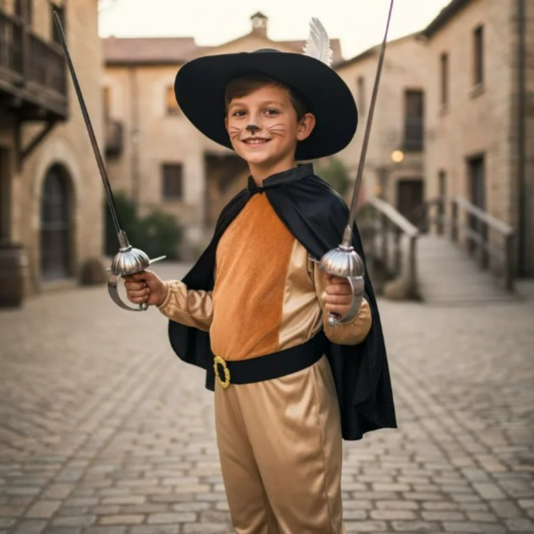 Disfraz de Gato con Botas para Niño y Niña con Sombrero