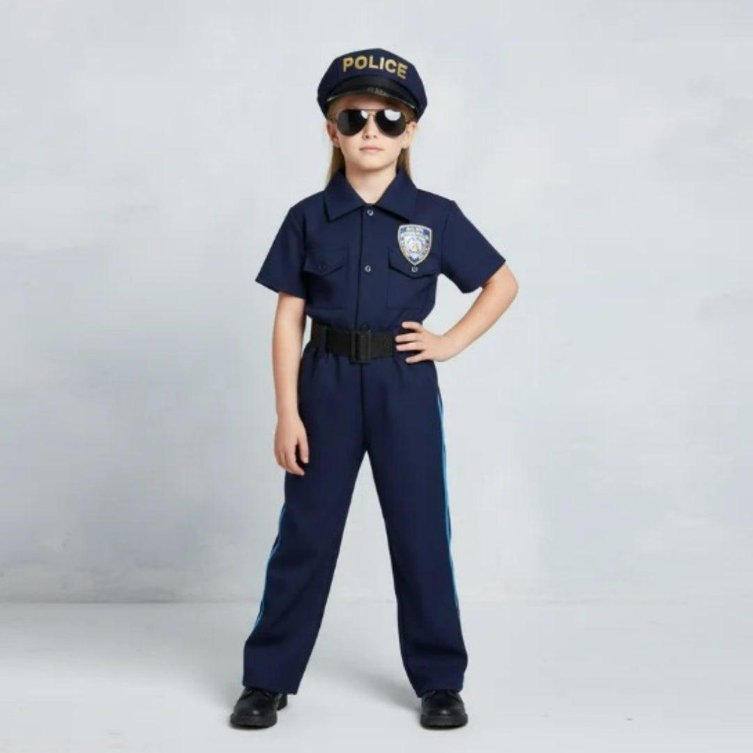 Disfraz de Policía para Niño y Niña con Gorro - Uniforme