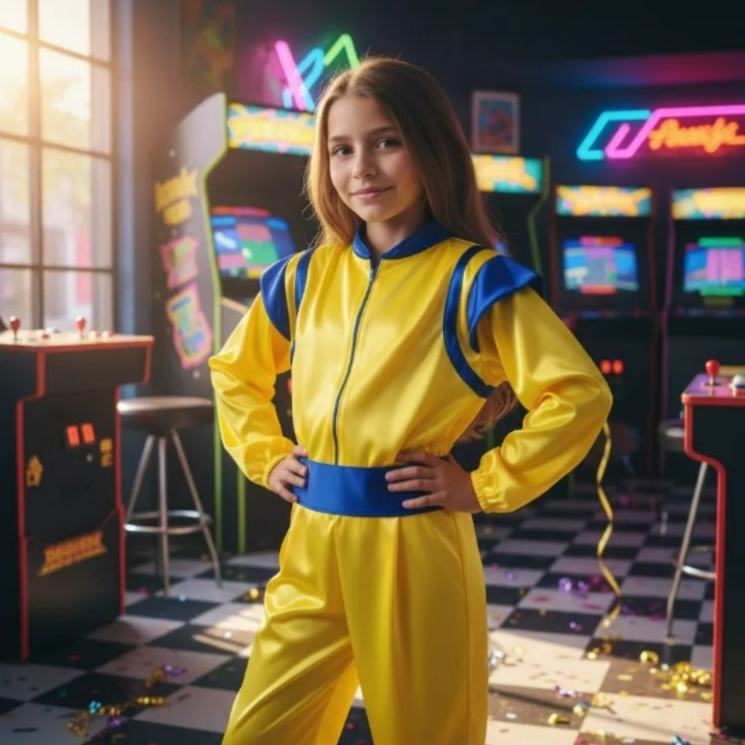 Disfraz de Ficha Amarilla para Niño y Niña - Traje de Timbiriche Musical