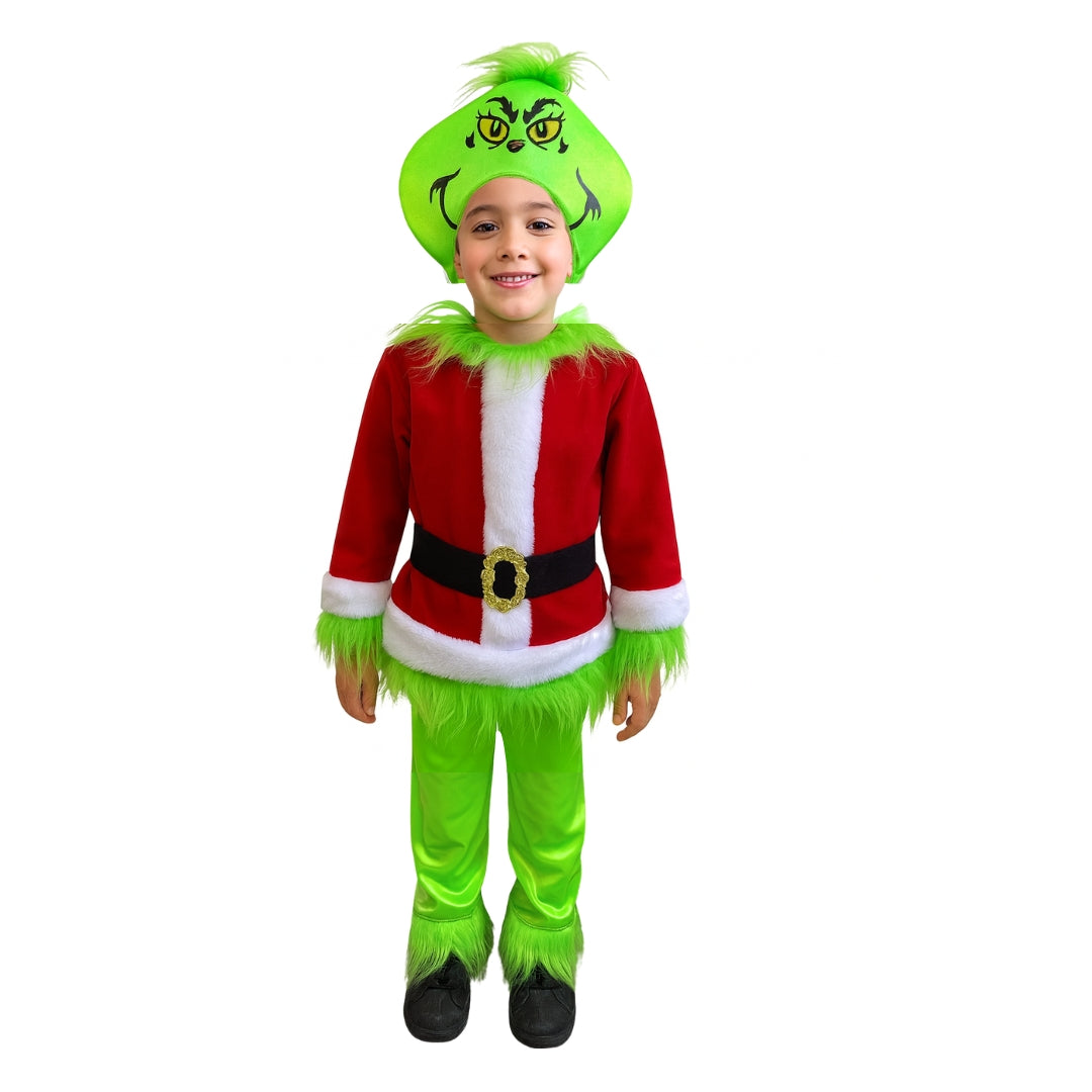 Cosplay - Disfraz de Monstruo Verde Navideño para Niñas y Niños - Traje Navidad