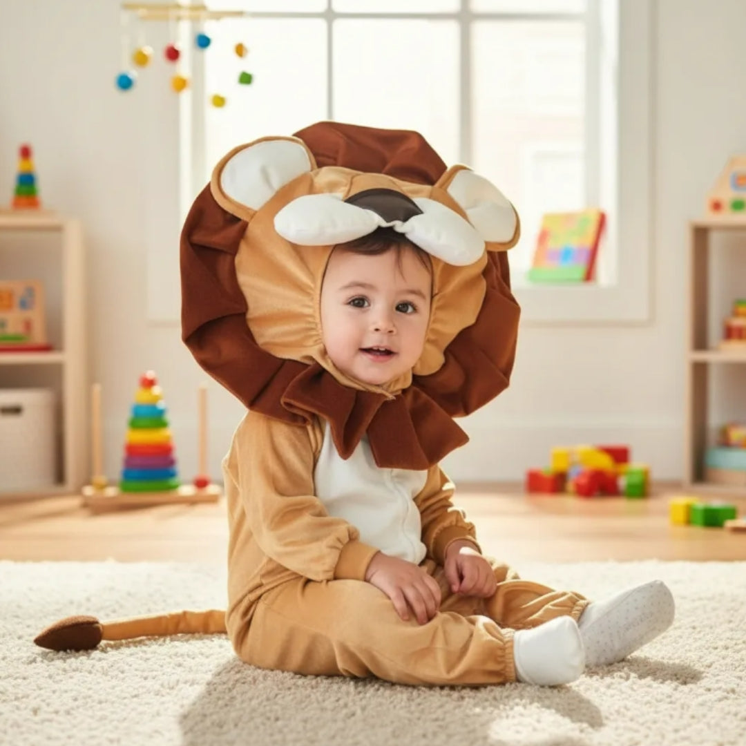Disfraz de León para Niño y Niña - Mameluco Infantil con Gorro