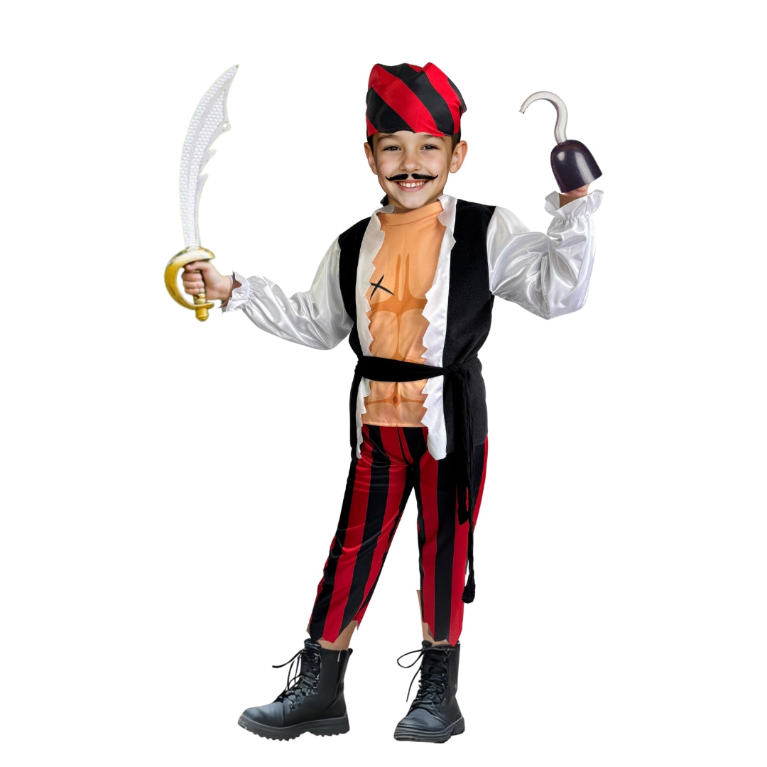 Disfraz Pirata Niño - Cosplay Corsario - Halloween Y Día De Muertos