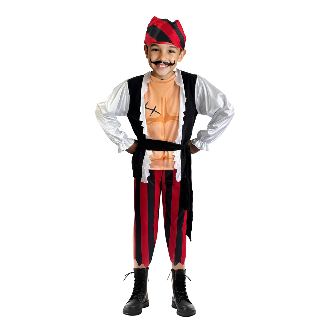 Disfraz Pirata Niño - Cosplay Corsario - Halloween Y Día De Muertos