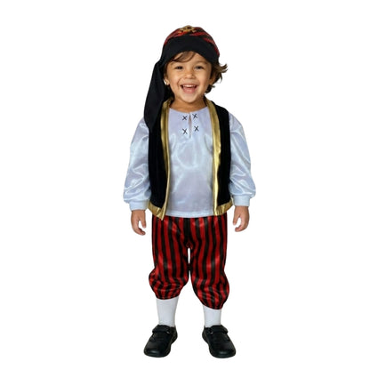 Disfraz de Pirata Rayado - Vestuario Halloween - Disfraces de Piratas para Bebés y Niños - Traje de Niño Piratita Navidad - Cosplay de Corsario