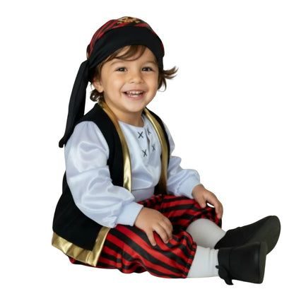 Disfraz de Pirata Rayado - Vestuario Halloween - Disfraces de Piratas para Bebés y Niños - Traje de Niño Piratita Navidad - Cosplay de Corsario