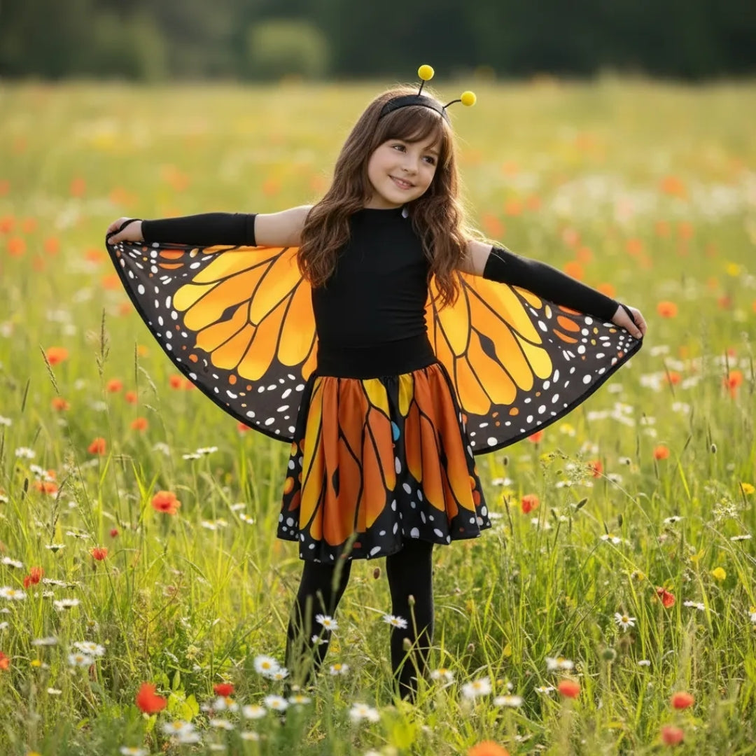 Disfraz de Mariposa Monarca para Niña - Traje con Alas para Primavera