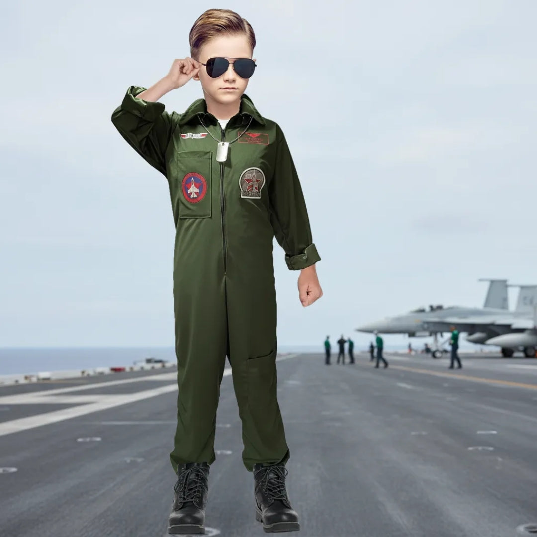 Disfraz de Piloto de Avión para Niños -Uniforme Combate