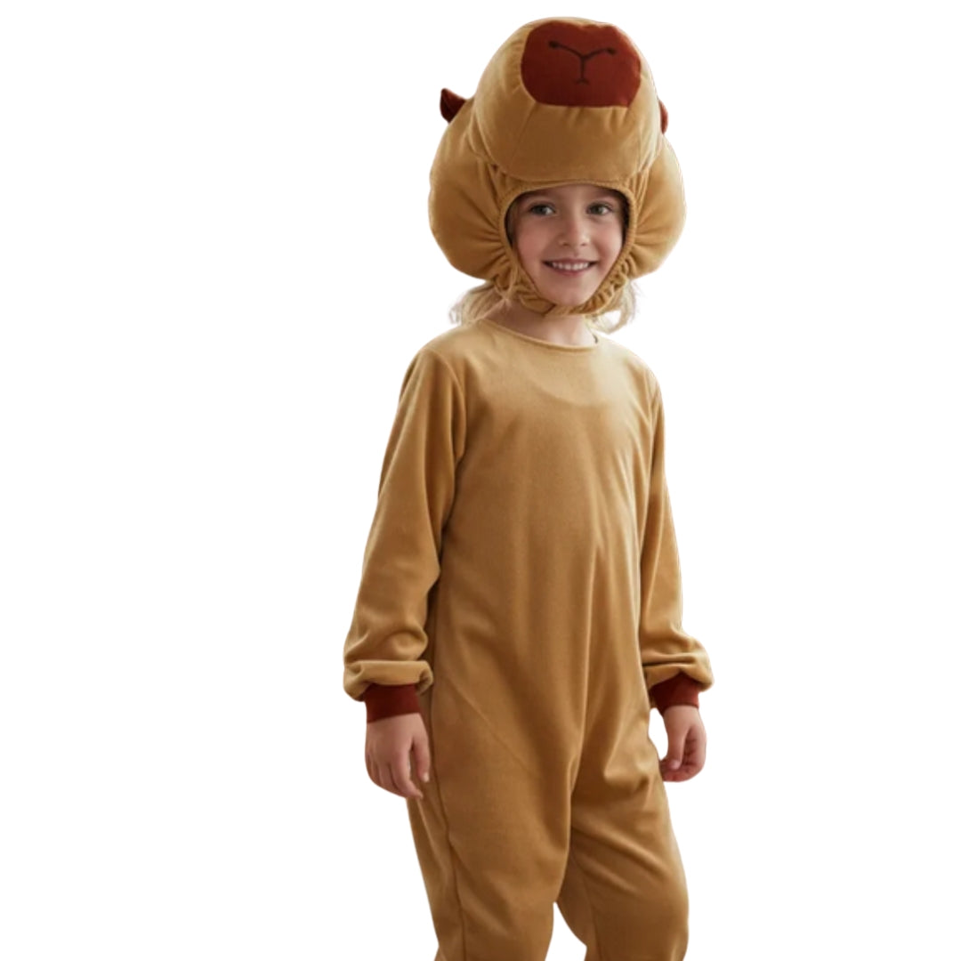 Disfraz de Capibara Kawaii para Niño y Niña - Mameluco con Gorro