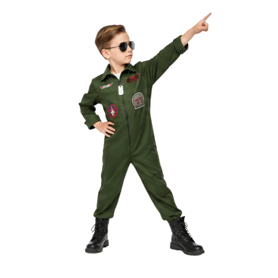 Disfraz de Piloto de Avión para Niños -Uniforme Combate