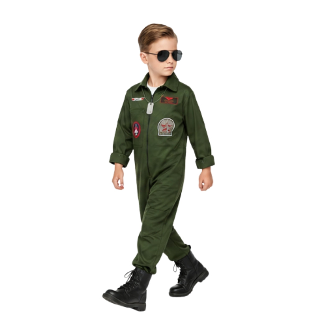 Disfraz de Piloto de Avión para Niños -Uniforme Combate