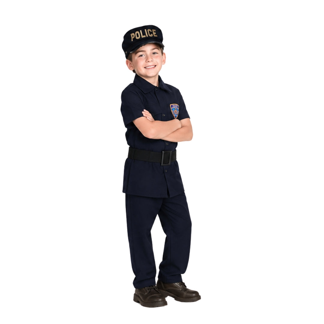 Disfraz de Policía para Niño y Niña con Gorro - Uniforme