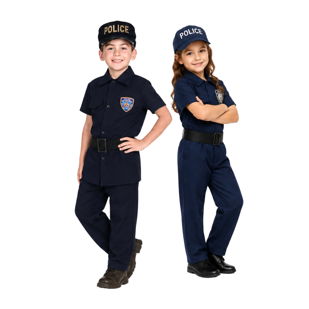 Disfraz de Policía para Niño y Niña con Gorro - Uniforme