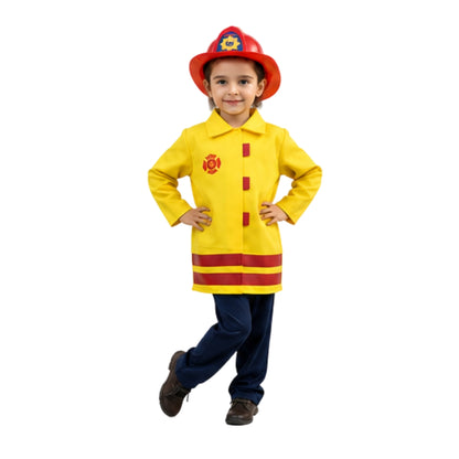 Disfraz de Bombero para Niño y Niña con Casco