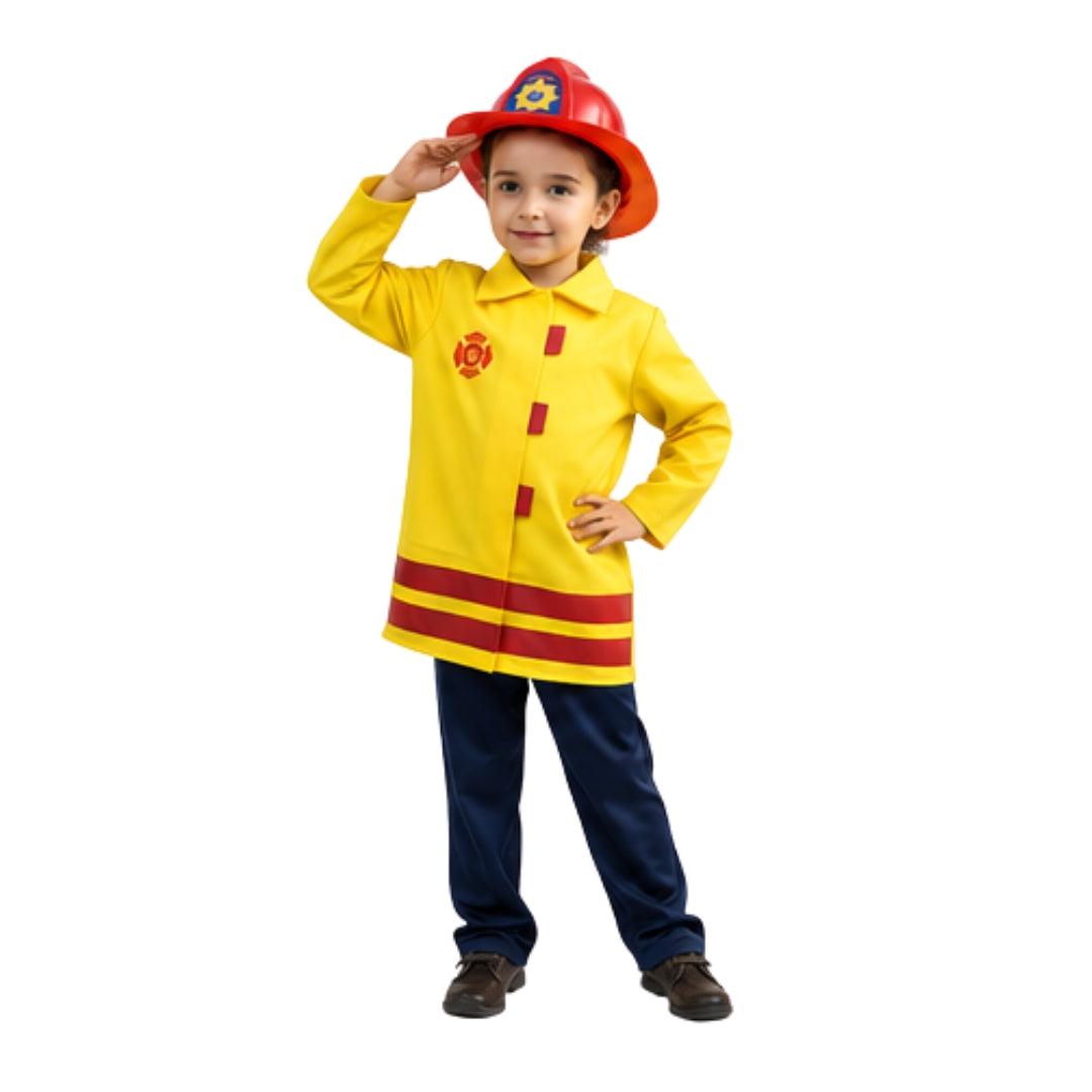 Disfraz de Bombero para Niño y Niña con Casco
