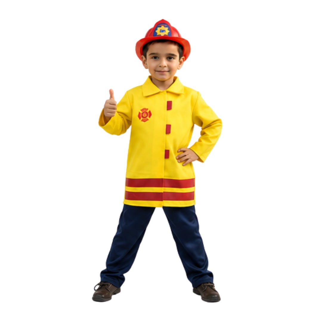 Disfraz de Bombero para Niño y Niña con Casco