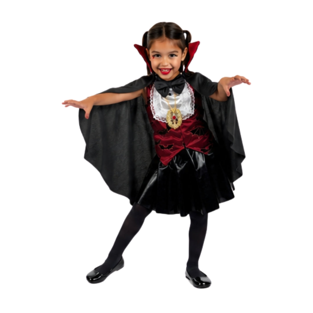 Disfraz de Vampira para Niña - Vestido de Halloween y Día de Muertos