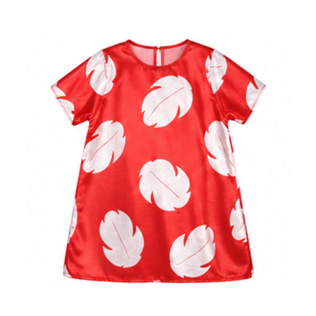 Disfraz de Niña Hawaiana para Niña - Vestido Tropical Rojo Infantil