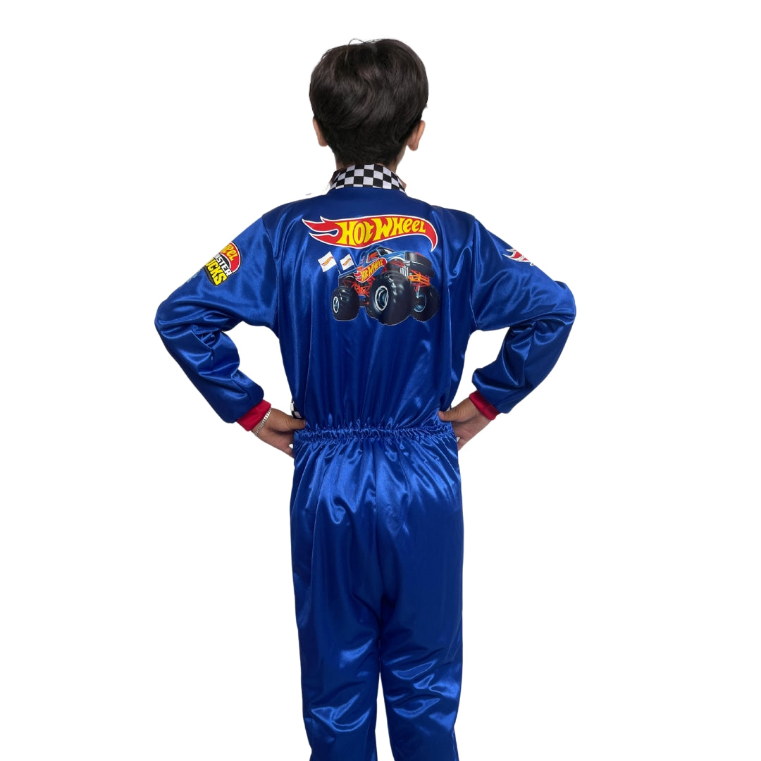 Disfraz Hotwheel Niño Cosplay Piloto De Carreras Monster Truck Hot Wheels