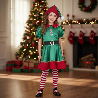Disfraz de Duenda Navidad para Niña - Vestido de Elfo para Pastorela