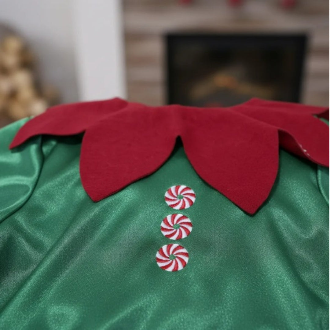 Disfraz de Duende Elfo Navideño con Gorro para Niño y Niña