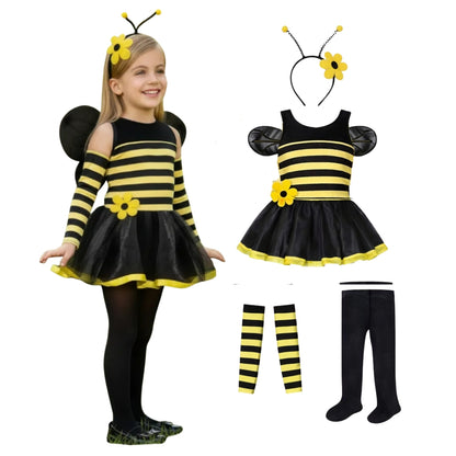 Disfraz de Abeja con Alas para Niñas - Traje de la Primavera - Disfraz Festival de la Primavera