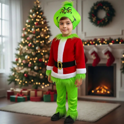 Disfraz de Monstruo Verde Navideño para Niño y Niña - Traje de Navidad