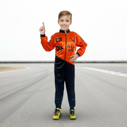 Disfraz de Piloto de Carreras para Niño - Traje Naranja Infantil