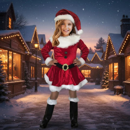 Disfraz de Santa Claus para Niña - Vestido Navideño de Pastorela