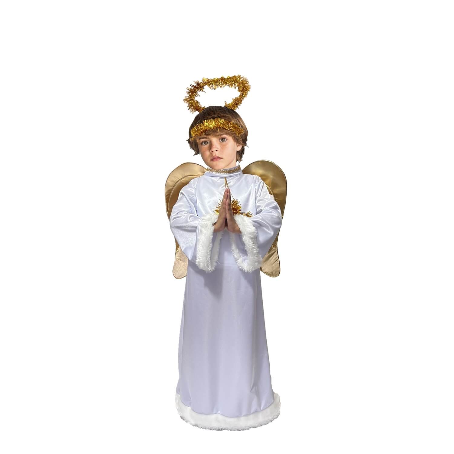 Disfraz de Angel - Túnica Blanca con Alas - Disfraces de Angelitos para Niñas y Niños - Traje de Angelito Navidad y Pastorela - Vestuario Navideño